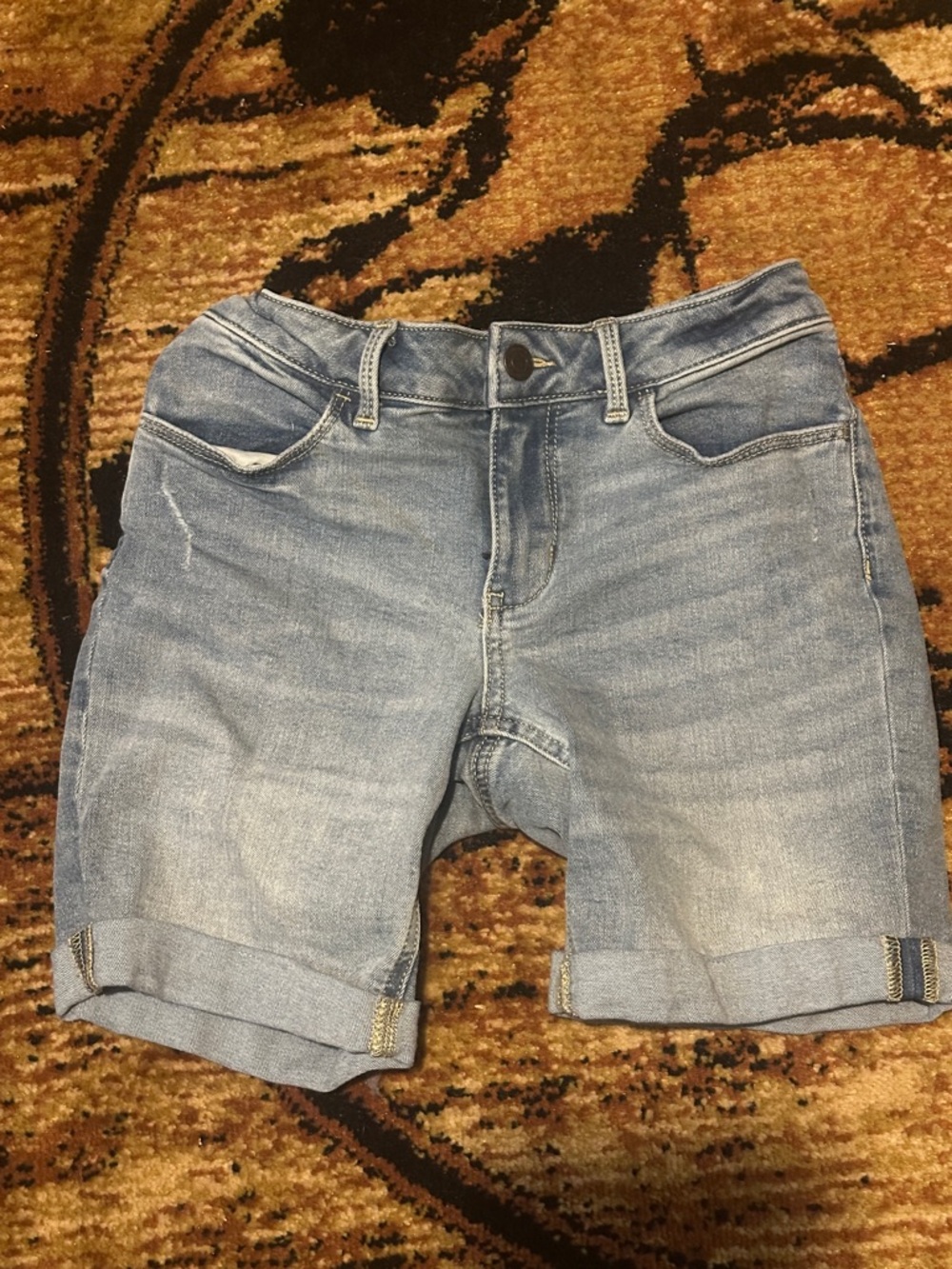 SO Light Blue Rolled Cuff Denim Shorts